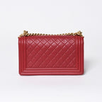 Chanel Boy Chain Shoulder Bag Lambskin CC Logo Pink Gold — view 2