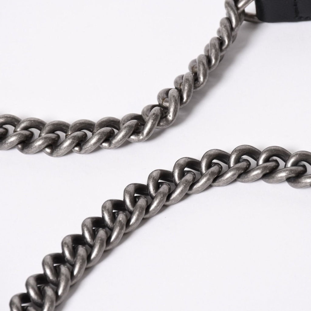 Chanel Boy Chain Shoulder Bag Chevron V-stitch CC Logo Black — view 6