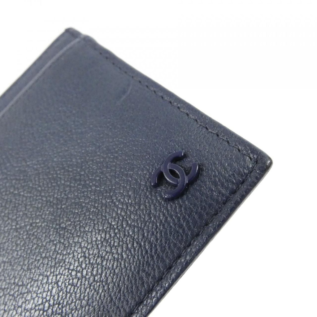 Chanel Card Case Card Holders Navy — view 4