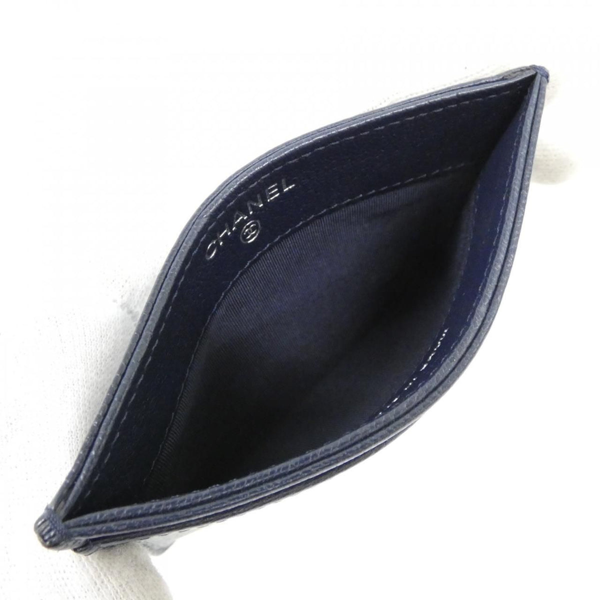 Chanel Card Case Card Holders Navy — view 5