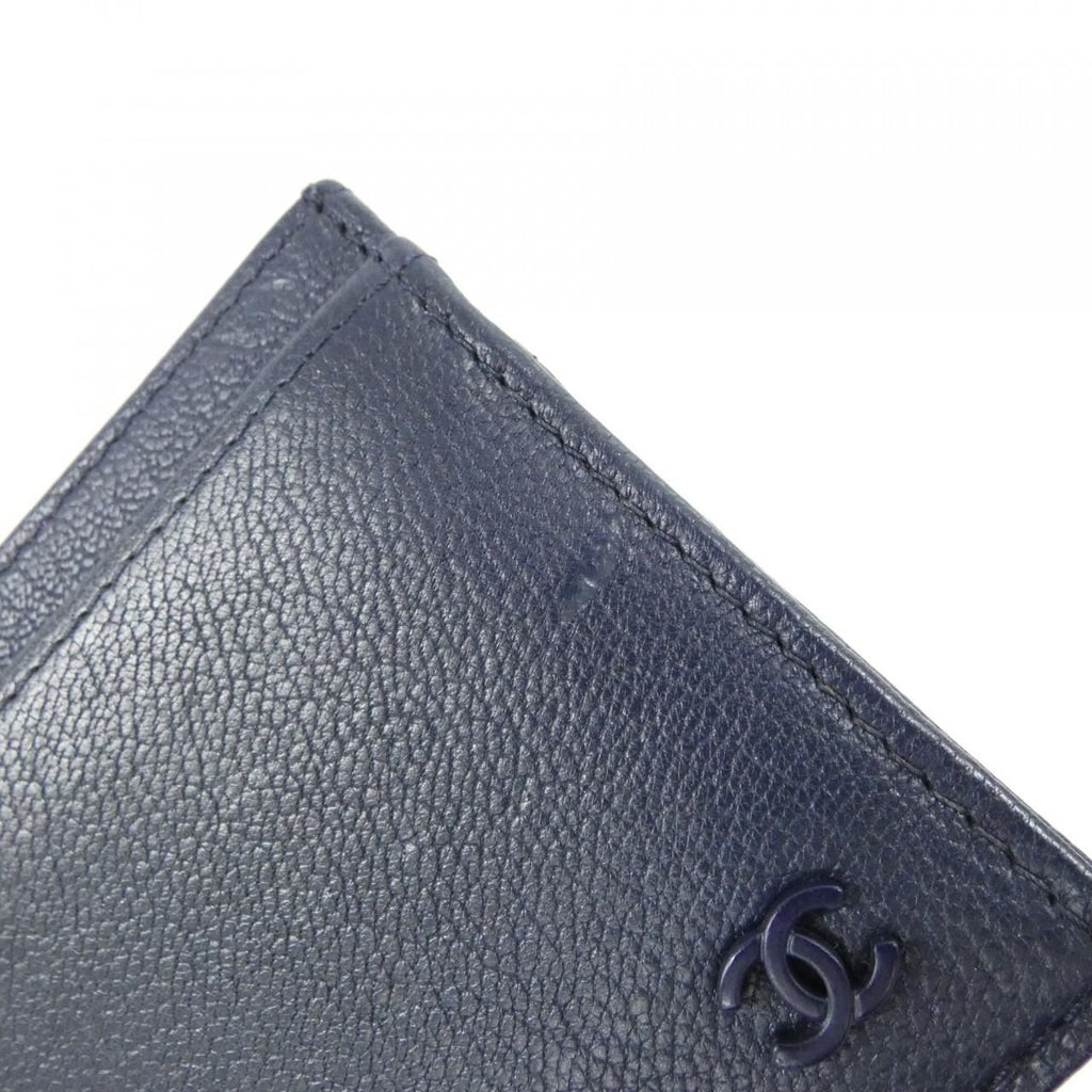Chanel Card Case Card Holders Navy — view 3