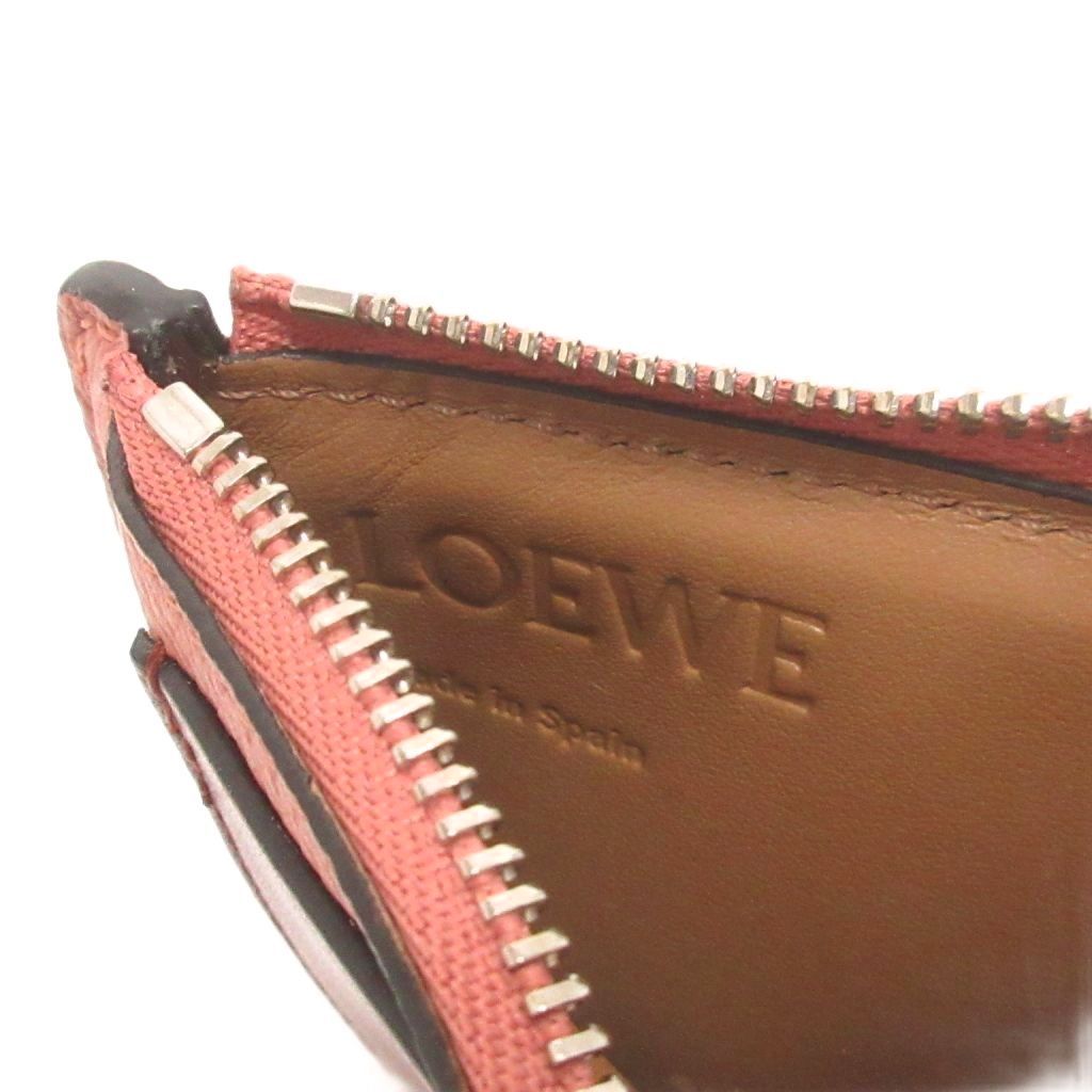 Loewe Coin Card Case Purse Anagram Calfskin Red Pink — view 6