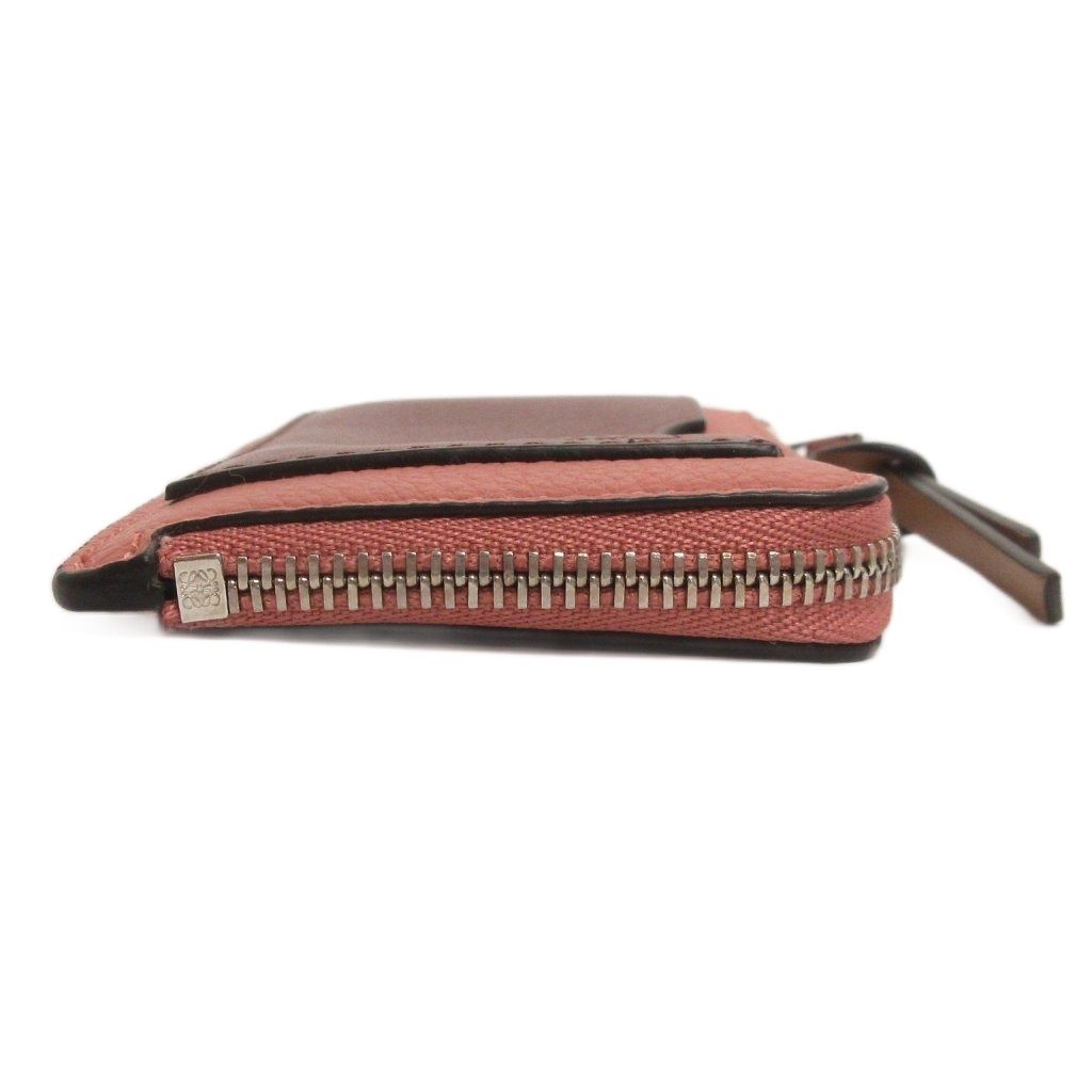 Loewe Coin Card Case Purse Anagram Calfskin Red Pink — view 2