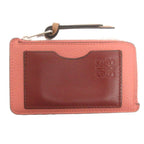 Loewe Coin Card Case Purse Anagram Calfskin Red Pink