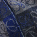 Loewe Anagram Scarf Shawl Fringe Wool Blue — view 3