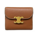 Celine Trifold Wallet Small Flap Triomphe Brown Leather
