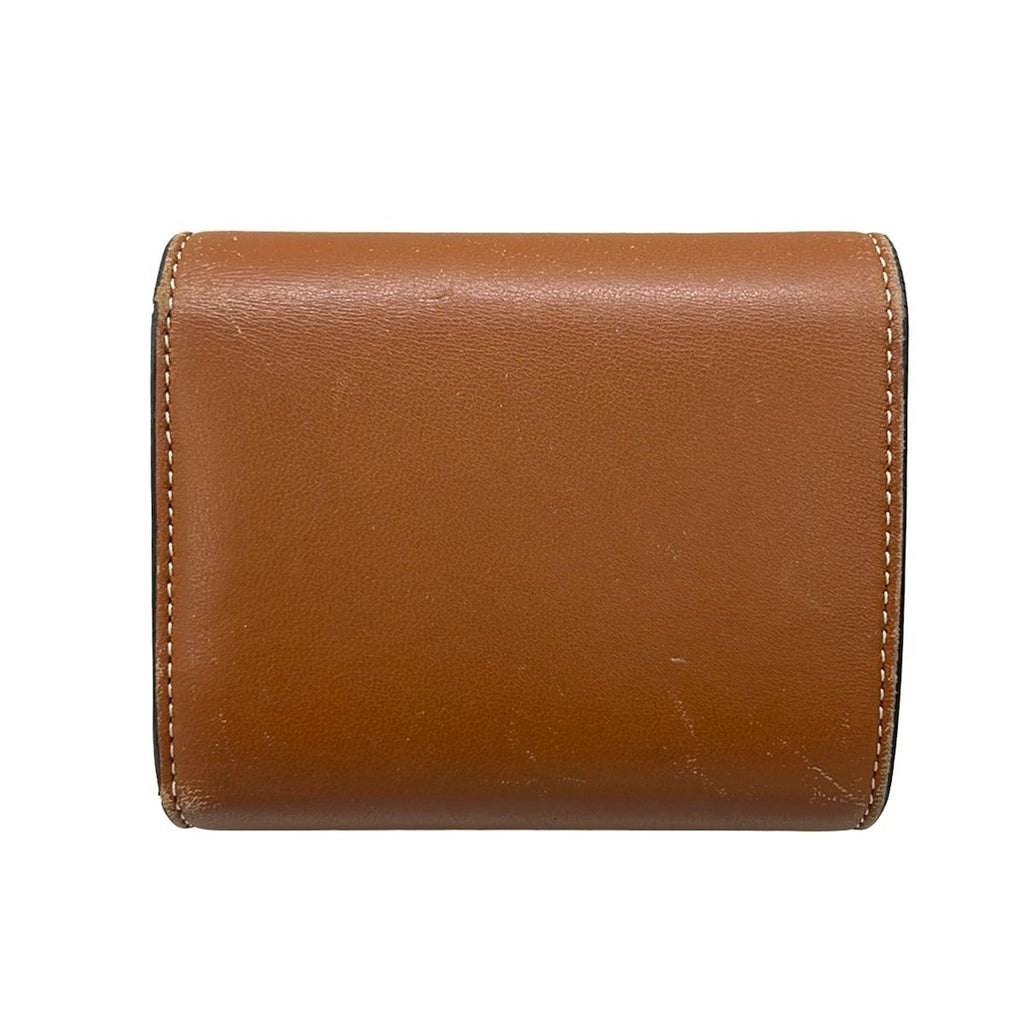 Celine Trifold Wallet Small Flap Triomphe Brown Leather — view 2