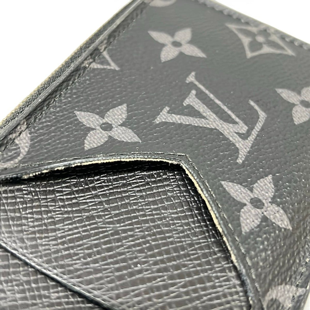 Louis Vuitton Coin Purse Monogram Eclipse Card Case Noir Leather Cowhide — view 7