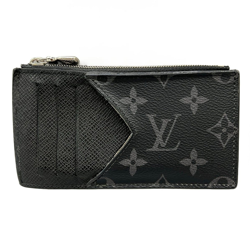 Louis Vuitton Coin Purse Monogram Eclipse Card Case Noir Leather Cowhide