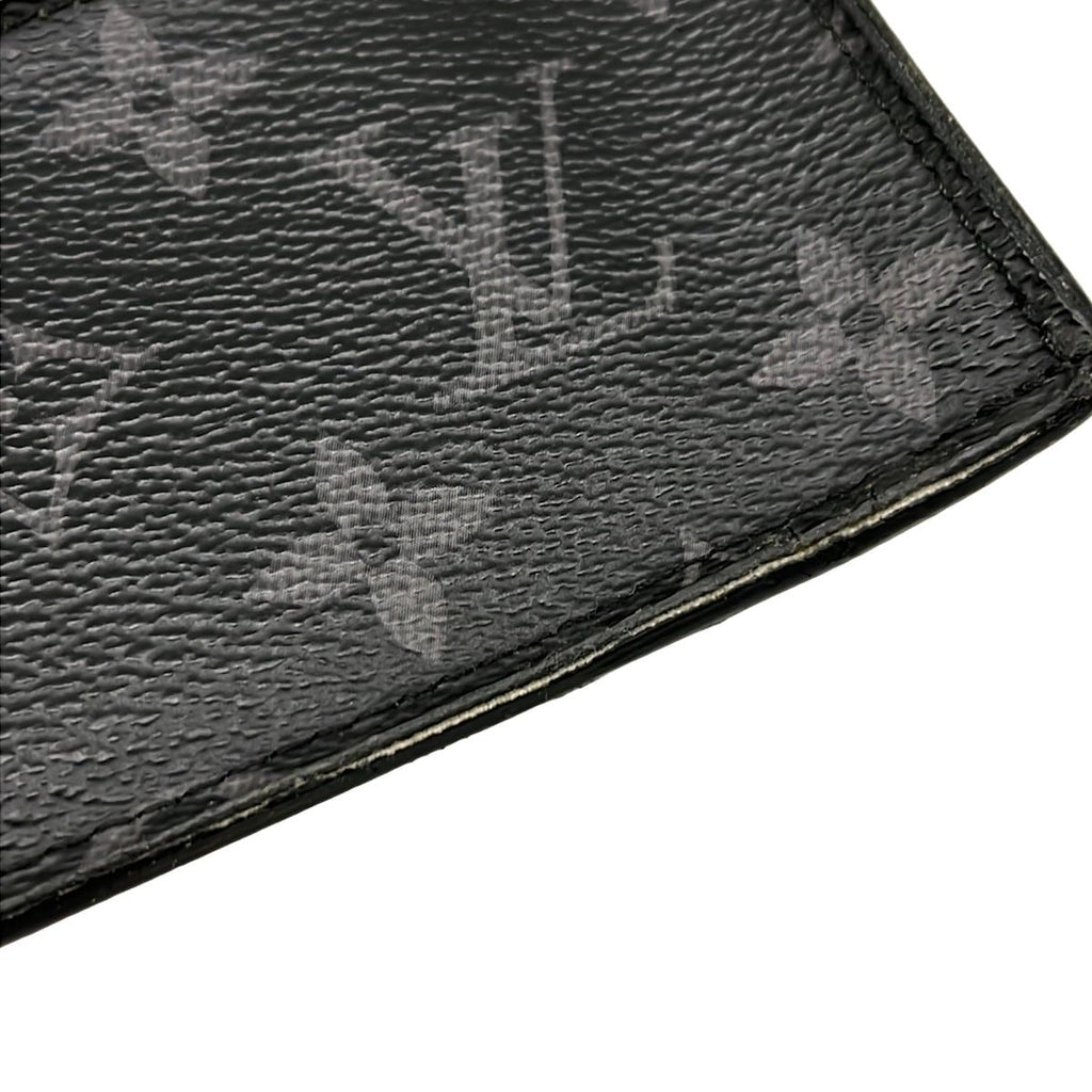 Louis Vuitton Coin Purse Monogram Eclipse Card Case Noir Leather Cowhide — view 8