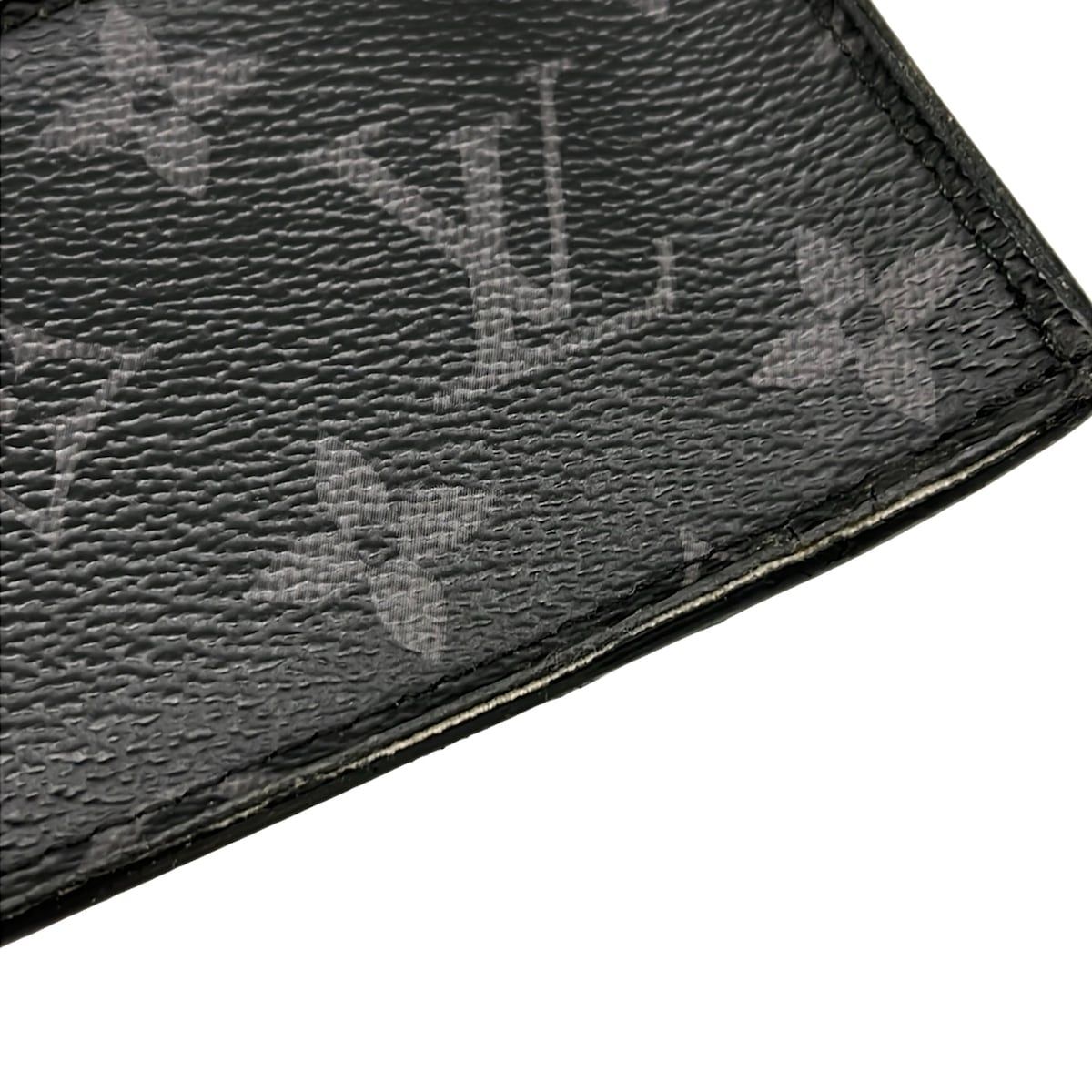 Louis Vuitton Coin Purse Monogram Eclipse Card Case Noir Leather Cowhide — view 8