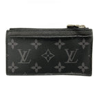 Louis Vuitton Coin Purse Monogram Eclipse Card Case Noir Leather Cowhide — view 2