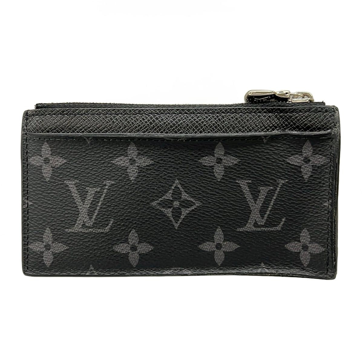 Louis Vuitton Coin Purse Monogram Eclipse Card Case Noir Leather Cowhide — view 2