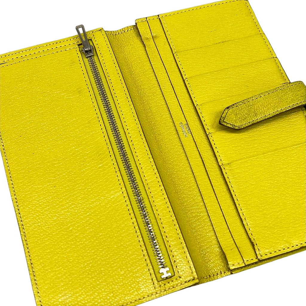 Hermes Wallet Bearn Soufflet Lime — view 3