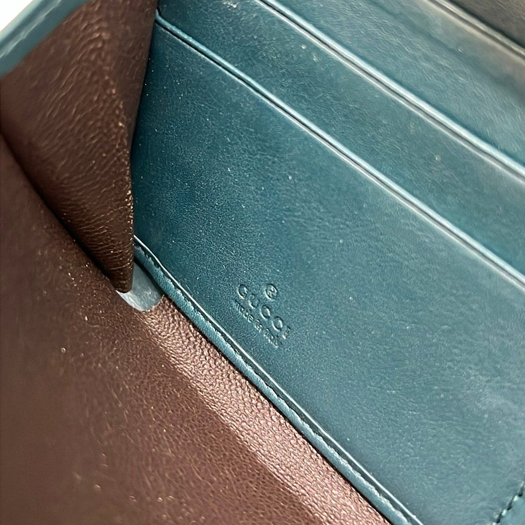 Gucci Wallet Bamboo Green Zip Around Leather — view 5