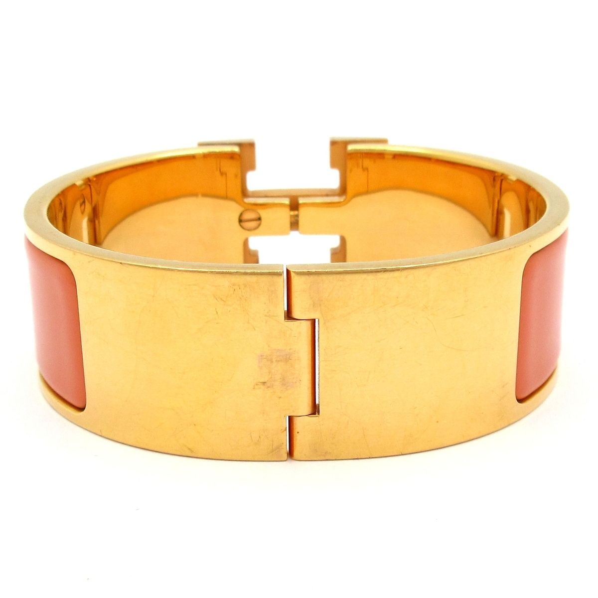 Hermes Bangle Clic Clac Pink Gold Beige Bracelet — view 3