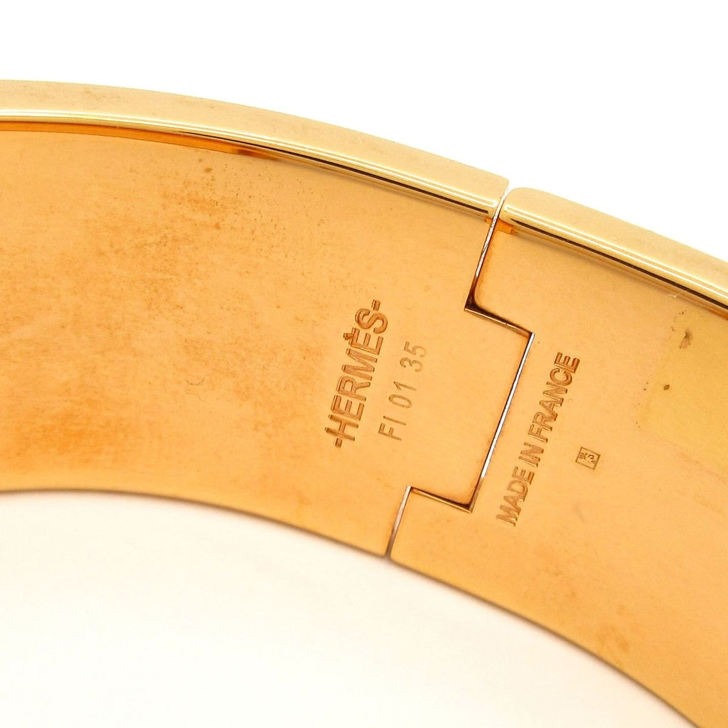 Hermes Bangle Clic Clac Pink Gold Blue Bracelet — view 4