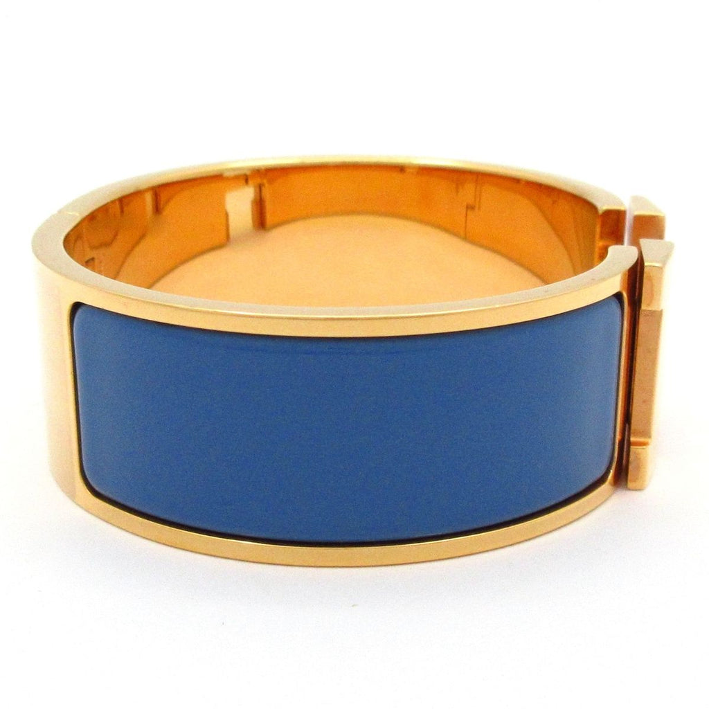 Hermes Bangle Clic Clac Pink Gold Blue Bracelet — view 2