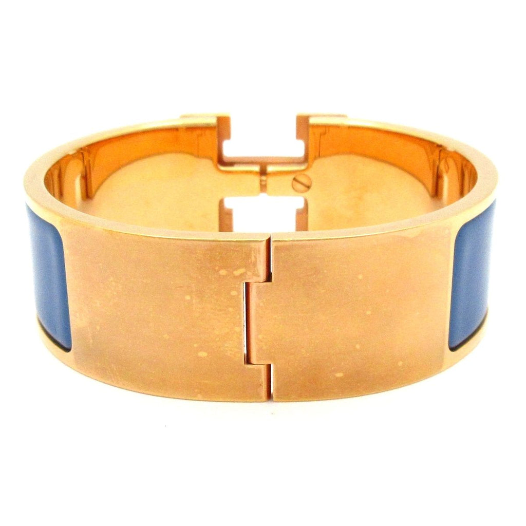 Hermes Bangle Clic Clac Pink Gold Blue Bracelet — view 3