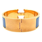 Hermes Bangle Clic Clac Pink Gold Blue Bracelet — view 3
