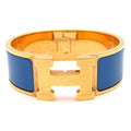 Hermes Bangle Clic Clac Pink Gold Blue Bracelet