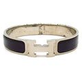 Hermes Bangle Clic H Silver Black Bracelet