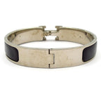 Hermes Bangle Clic H Silver Black Bracelet — view 3