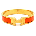 Hermes Bangle Clic H Gold Orange Bracelet