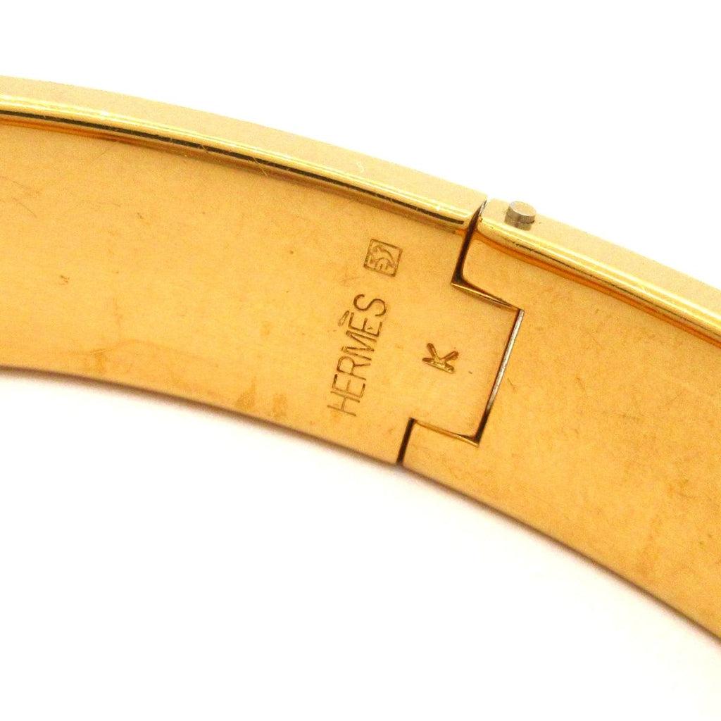 Hermes Bangle Clic H Gold Orange Bracelet — view 4