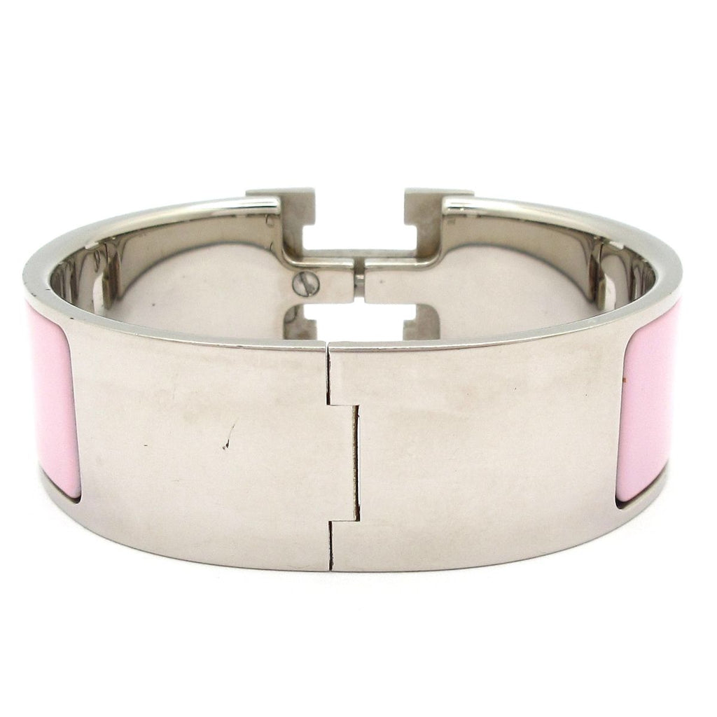 Hermes Bangle Clic Clac Silver Pink Bracelet — view 3