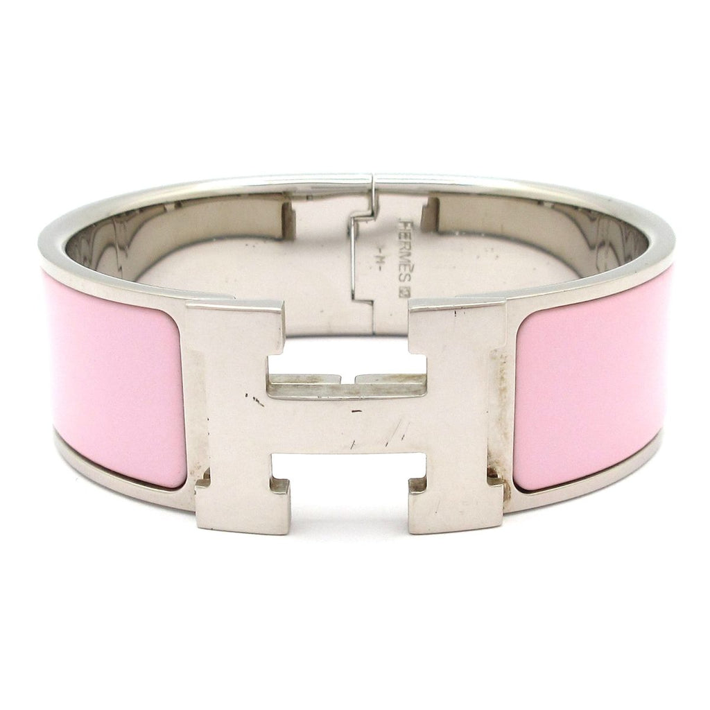 Hermes Bangle Clic Clac Silver Pink Bracelet