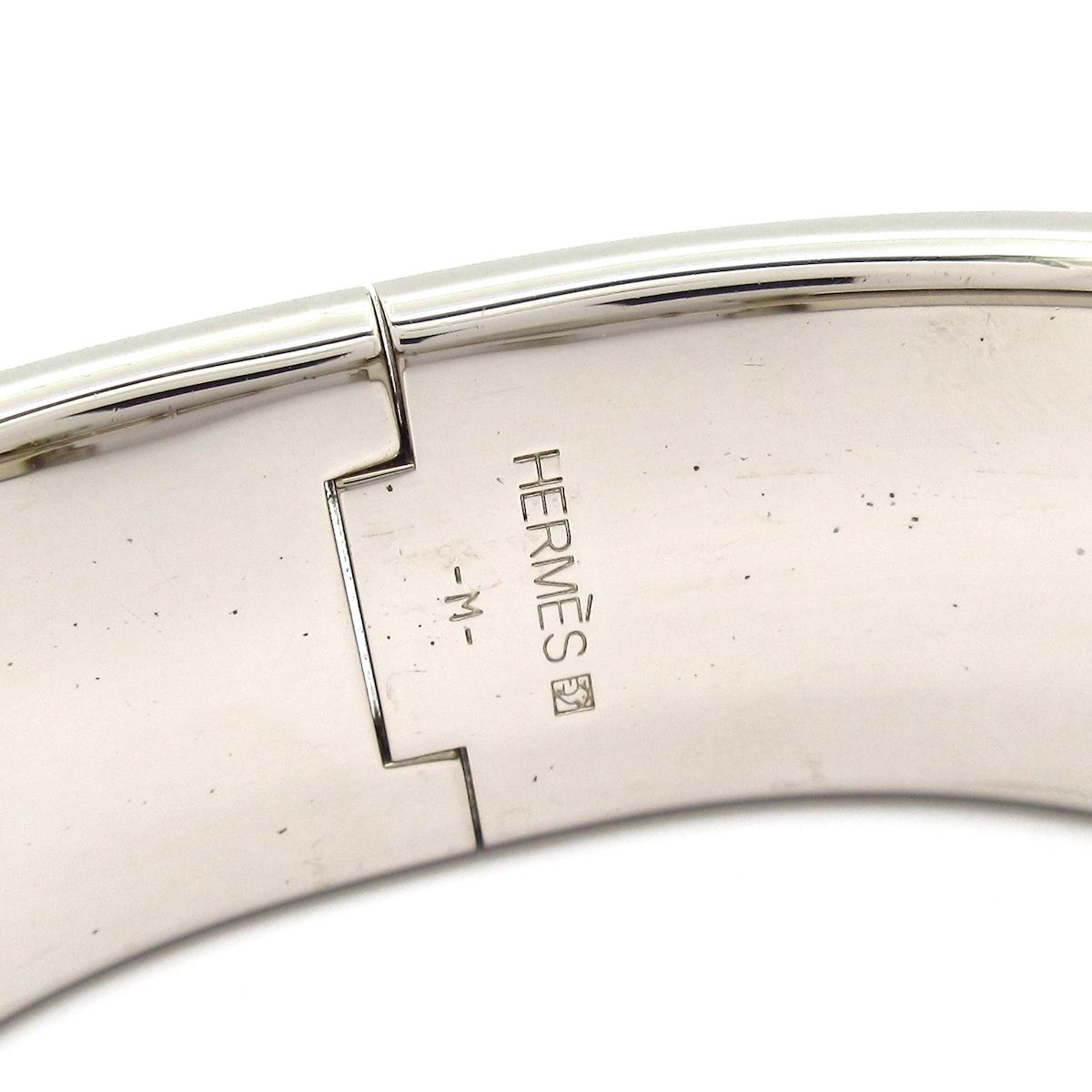 Hermes Bangle Clic Clac Silver Pink Bracelet — view 4