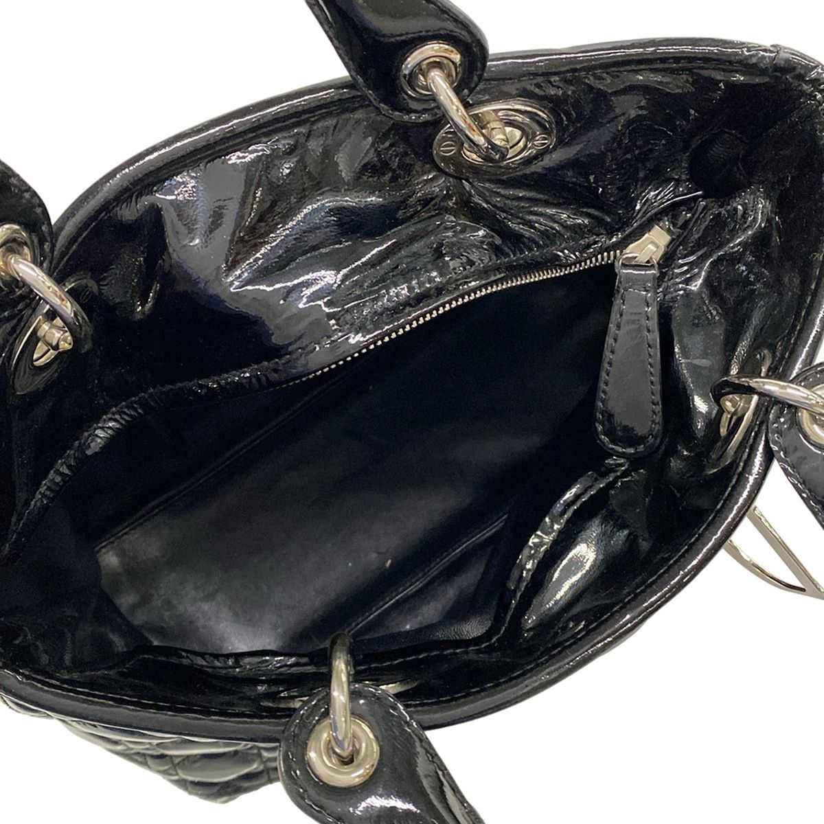 Dior Handbag Cannage Stitch Black Leather — view 7