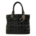 Dior Handbag Cannage Stitch Black Leather