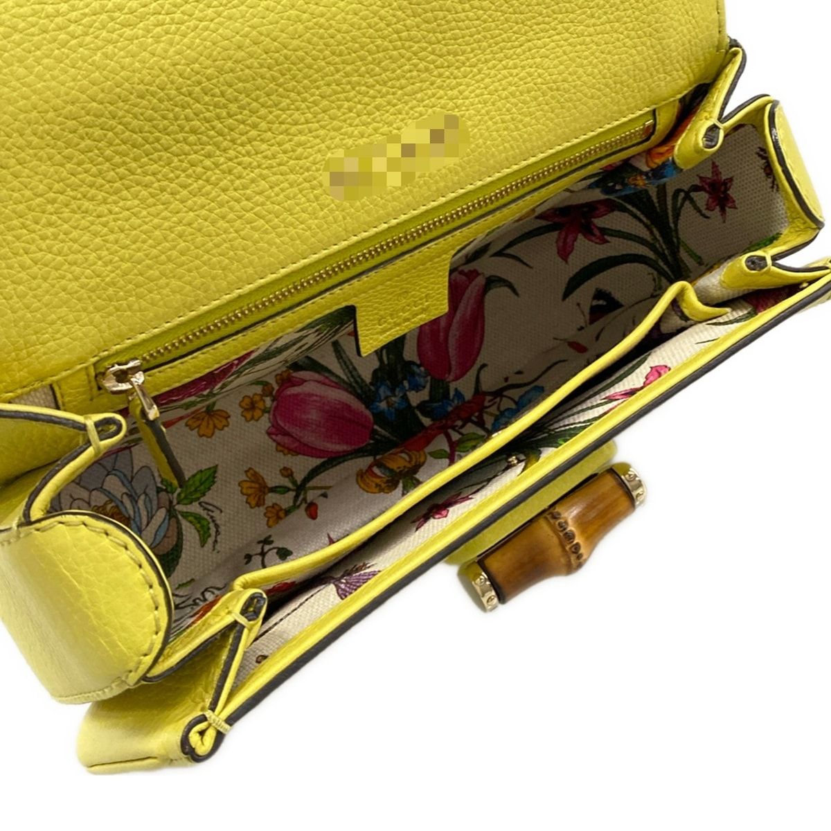 Gucci Handbag New Bamboo Yellow Nam Leather — view 7