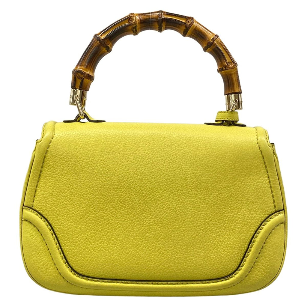 Gucci Handbag New Bamboo Yellow Nam Leather — view 3