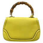 Gucci Handbag New Bamboo Yellow Nam Leather — view 3