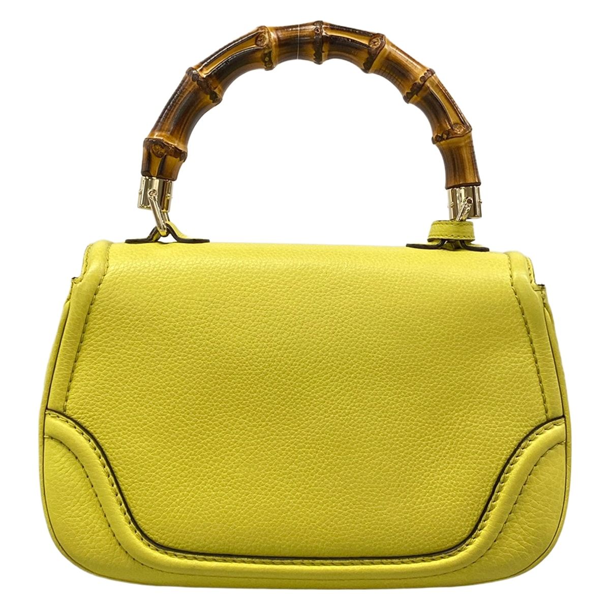 Gucci Handbag New Bamboo Yellow Nam Leather — view 3