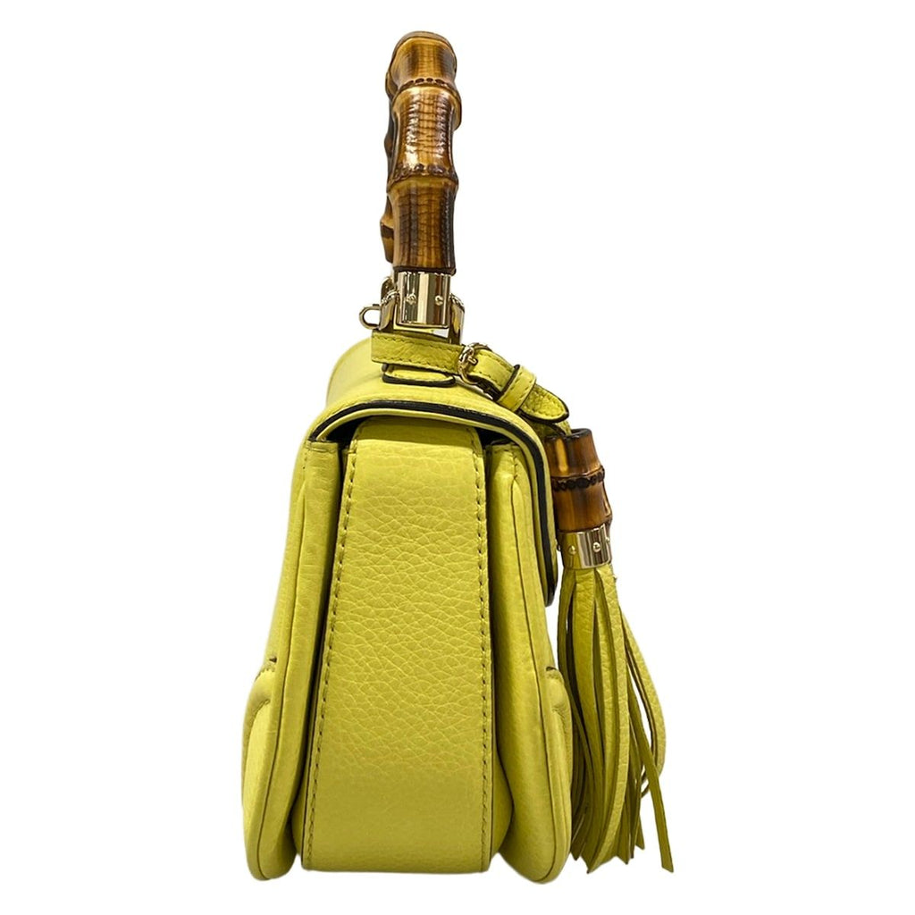 Gucci Handbag New Bamboo Yellow Nam Leather — view 2