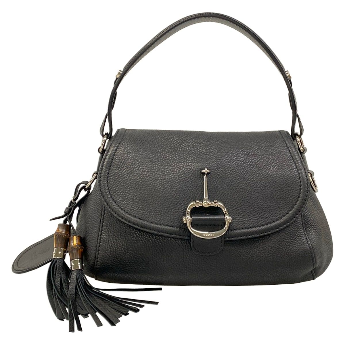 Gucci Handbag Horsebit Black Leather