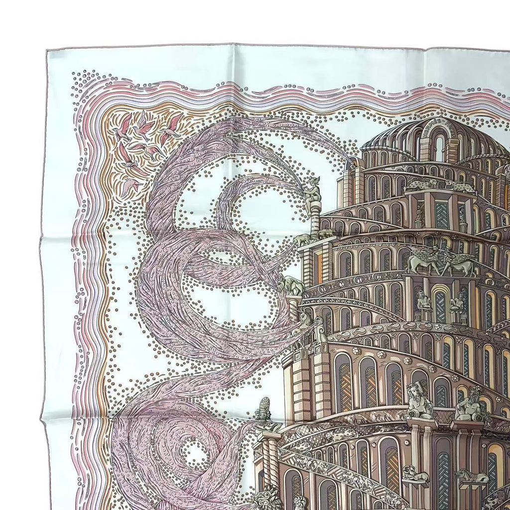 Hermes Scarf Silk 100% Carre 90 les Rivieres de Babel River of Pink — view 3