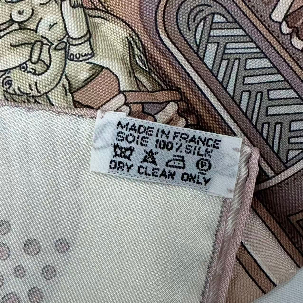 Hermes Scarf Silk 100% Carre 90 les Rivieres de Babel River of Pink — view 7
