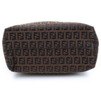 Fendi Zucca Pattern Handbag Canvas Leather Logo Brown — view 4