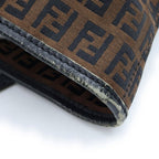 Fendi Zucca Pattern Handbag Canvas Leather Logo Brown — view 7