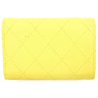 Chanel CC Logo Trifold Wallet Compact Yellow Lambskin — view 2