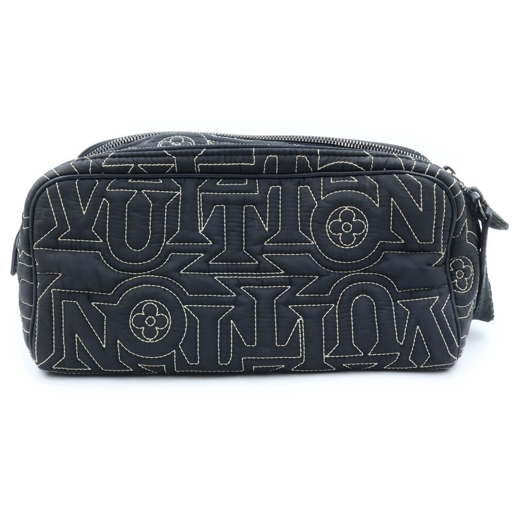 Louis Vuitton Dopkit Snow Clutch Black Nylon — view 2