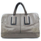 Bottega Veneta Intrecciato Leather Briefcase Business Gray — view 2