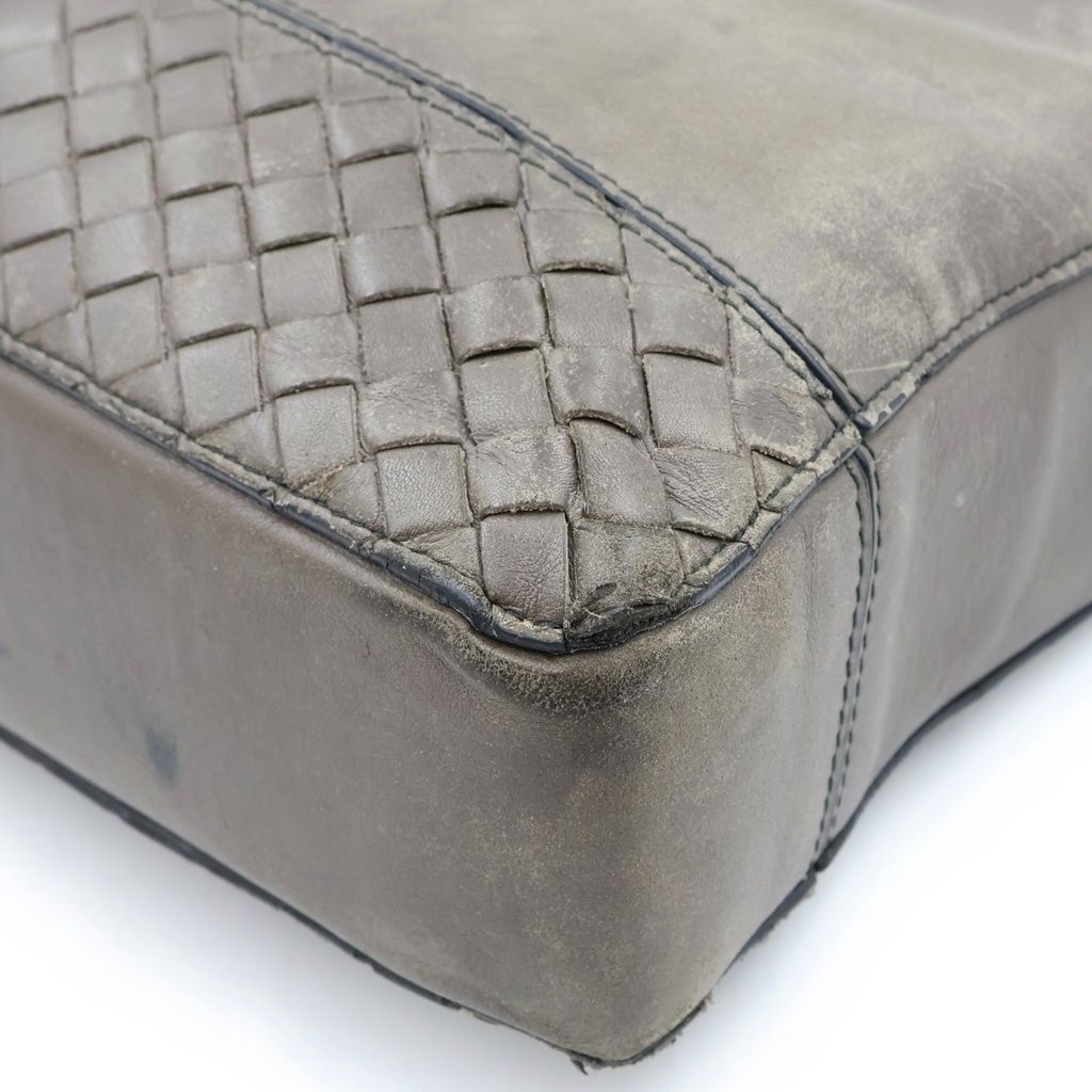 Bottega Veneta Intrecciato Leather Briefcase Business Gray — view 5