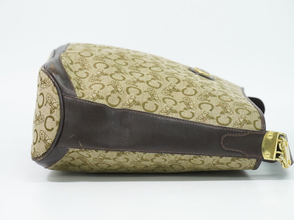 Celine C Sulky Shoulder Bag Canvas Beige Brown — view 4