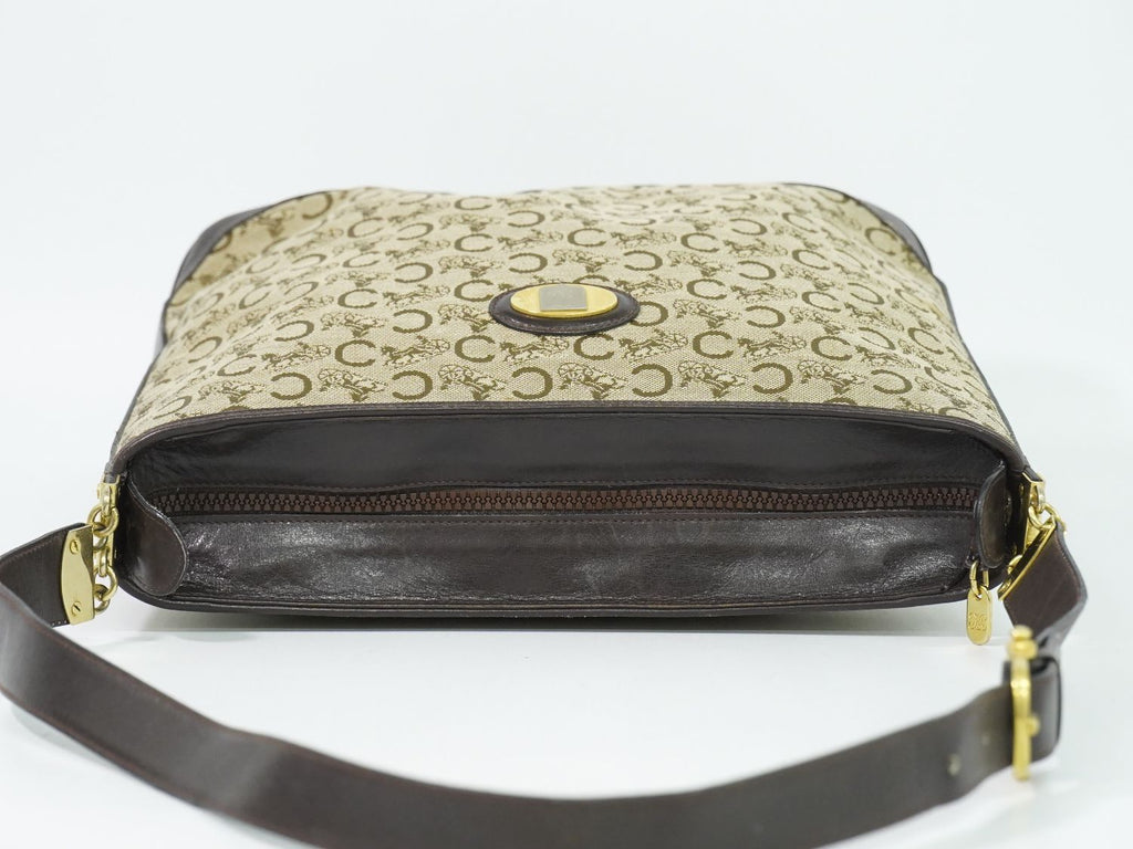 Celine C Sulky Shoulder Bag Canvas Beige Brown — view 5